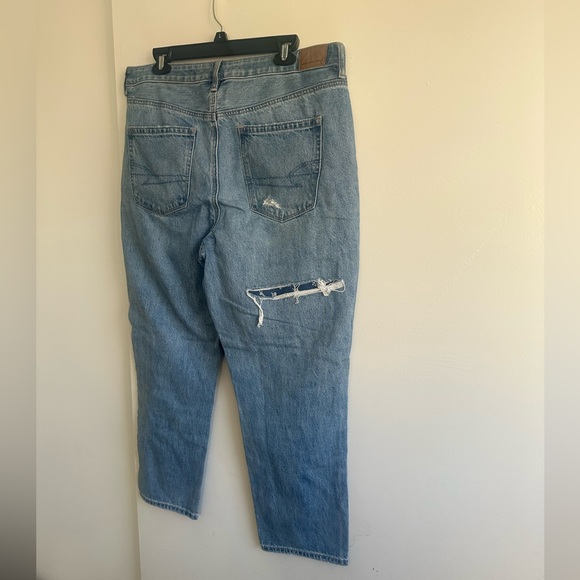 American Eagle Outfitters Blue Patchwork Straight Leg Jeans - Picture 10 of 16